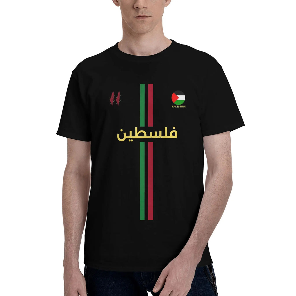 Palestine Football T Shirt Summer  Y2K Basic T-Shirts Pure Cotton Hip Hop Tee Shirt For Men Short Sleeve Custom DIY Top Tees