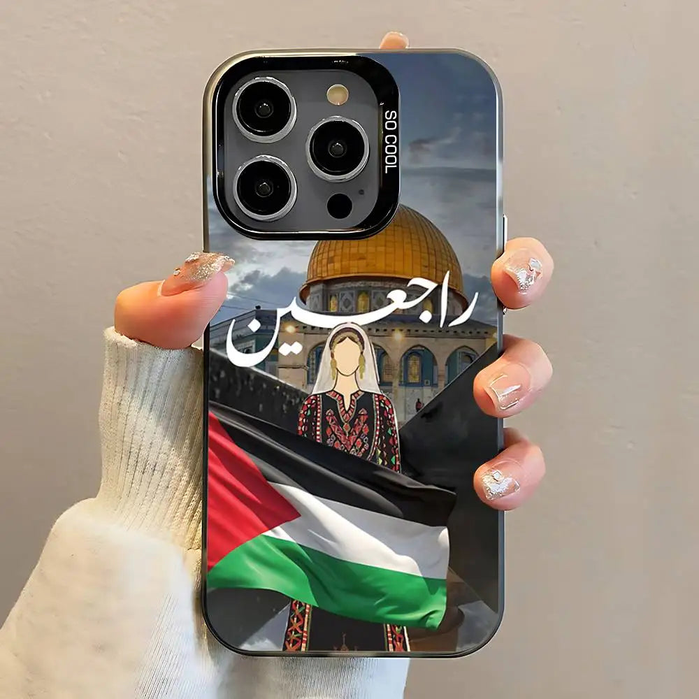 P-Palestines-F-Flag Map Phone Case For iPhone 16,15,14,13,12,11,Pro,Max,Plus,Mini,SE Anti Fall Black Matte Hard Bumper
