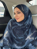 Ramadan Muslim Hijabs Women Watercolor Print Scarves Shawl Luxury Eid Hijab Wrap Islam Turban Female Party Headscarf 2026 Spring