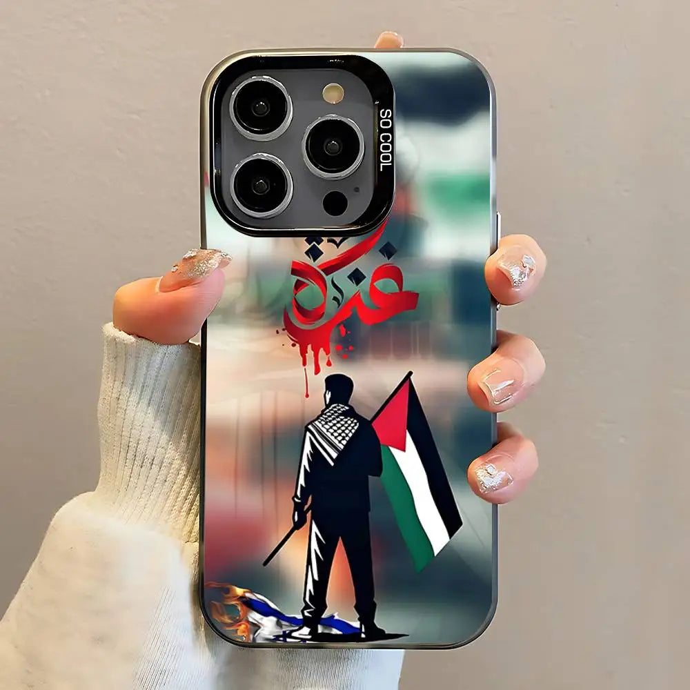 P-Palestines-F-Flag Map Phone Case For iPhone 16,15,14,13,12,11,Pro,Max,Plus,Mini,SE Anti Fall Black Matte Hard Bumper
