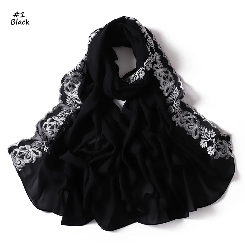 Muslim Modal Hijab Rayon Cotton Shawls for Women Plain Ruffles Scarf Big Size Headscarf Islamic Turban Headband 175*70Cm