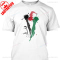Palestine Premium Tops Tee Shirt Palestine Artistic Graffiti of National Flag Printed T Shirt Tops Unisex Adult Cotton Camise