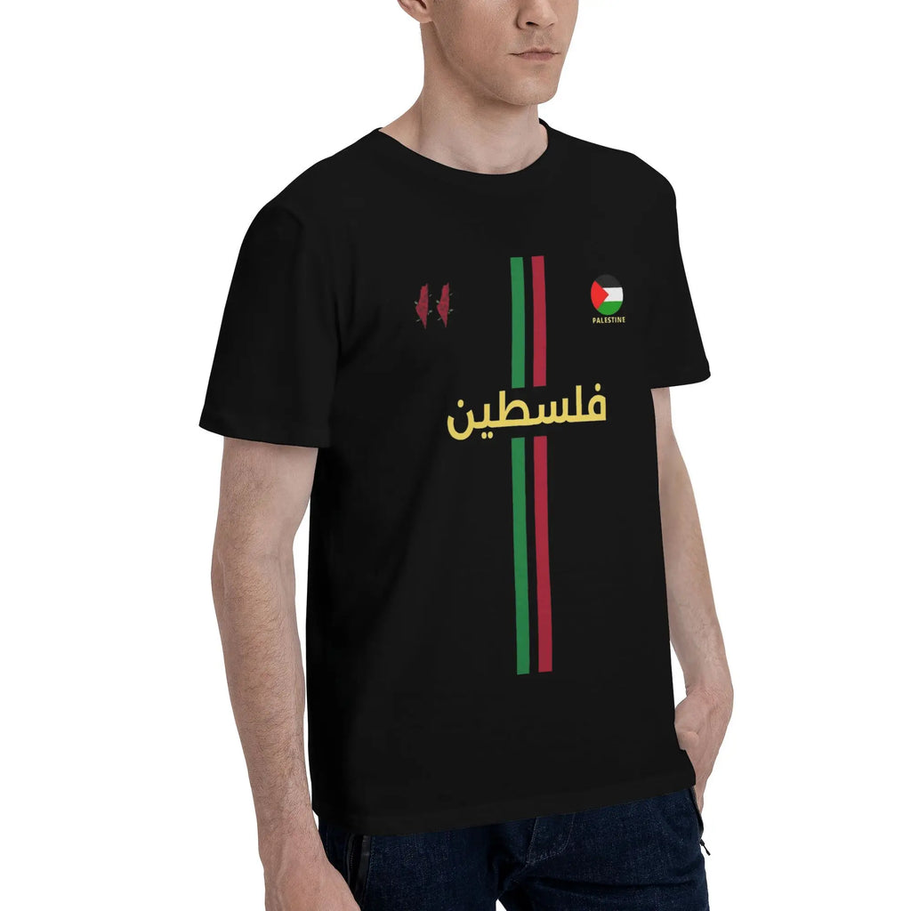 Palestine Football T Shirt Summer  Y2K Basic T-Shirts Pure Cotton Hip Hop Tee Shirt For Men Short Sleeve Custom DIY Top Tees