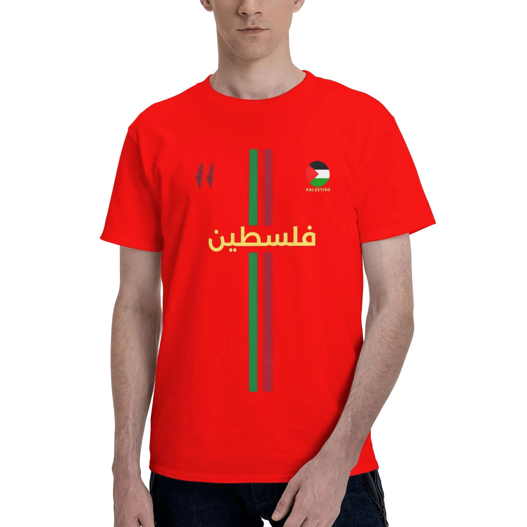 Palestine Football T Shirt Summer  Y2K Basic T-Shirts Pure Cotton Hip Hop Tee Shirt For Men Short Sleeve Custom DIY Top Tees