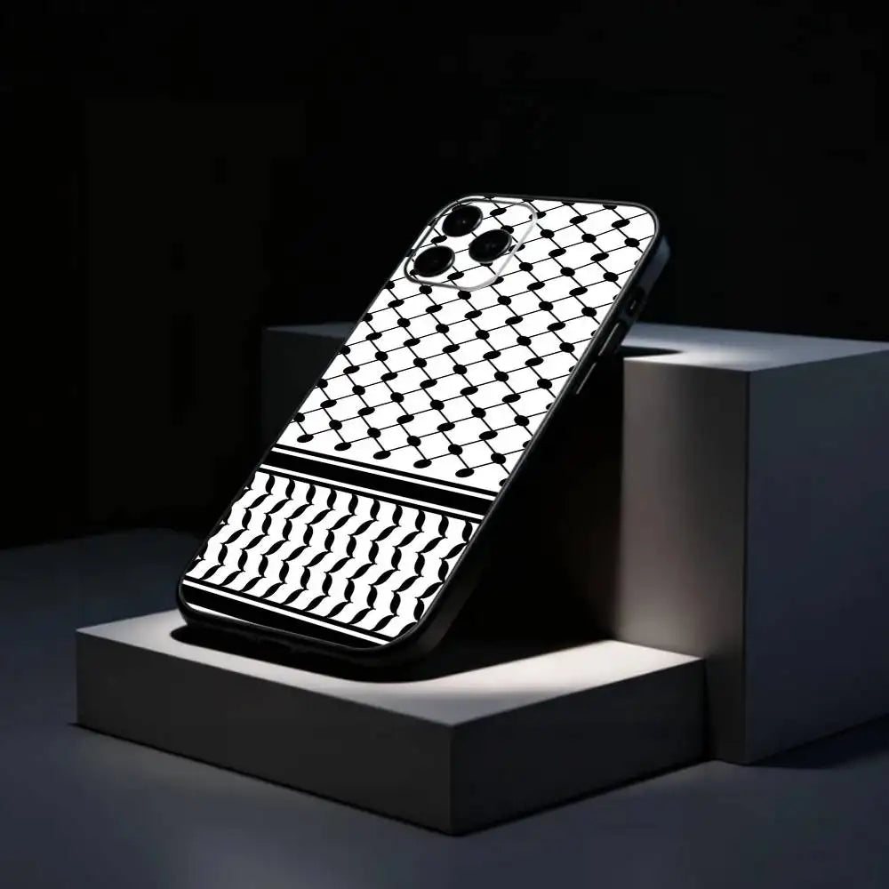 P-Palestine Hattah K-Keffiyeh pattern   Phone Case Silicone Soft For IPhone 17 16 15 14 13 12 11 X XR Plus Pro Max Plus