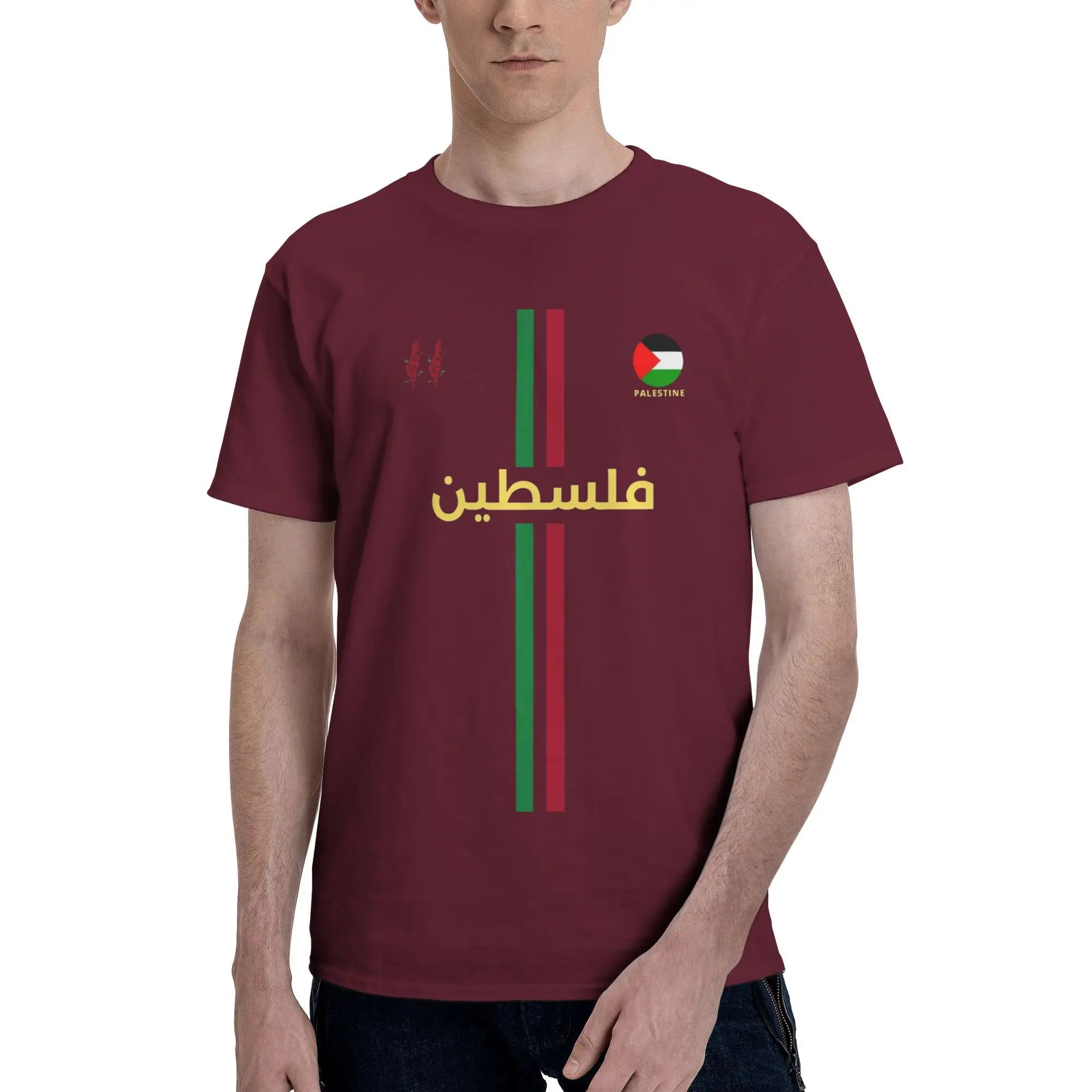 Palestine Football T Shirt Summer  Y2K Basic T-Shirts Pure Cotton Hip Hop Tee Shirt For Men Short Sleeve Custom DIY Top Tees