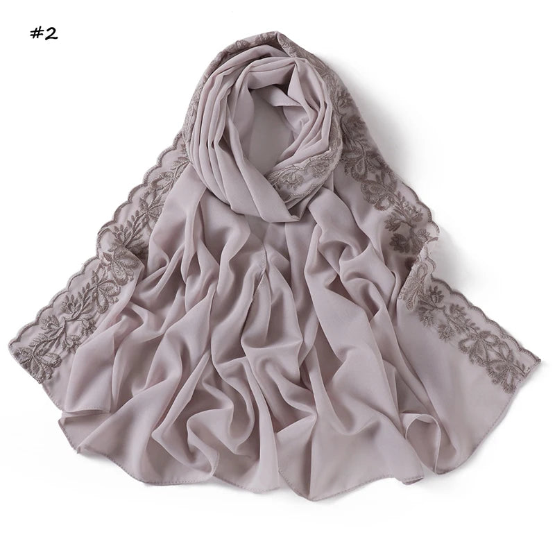 Muslim Modal Hijab Rayon Cotton Shawls for Women Plain Ruffles Scarf Big Size Headscarf Islamic Turban Headband 175*70Cm