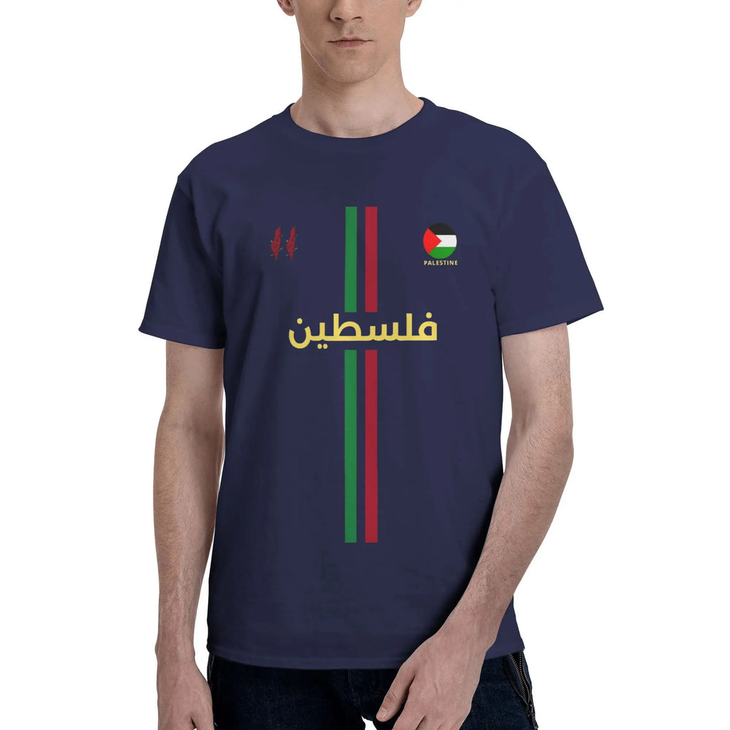 Palestine Football T Shirt Summer  Y2K Basic T-Shirts Pure Cotton Hip Hop Tee Shirt For Men Short Sleeve Custom DIY Top Tees