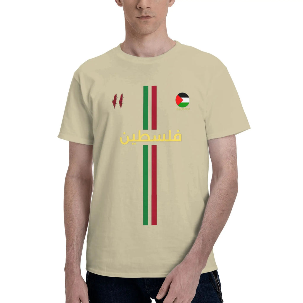 Palestine Football T Shirt Summer  Y2K Basic T-Shirts Pure Cotton Hip Hop Tee Shirt For Men Short Sleeve Custom DIY Top Tees