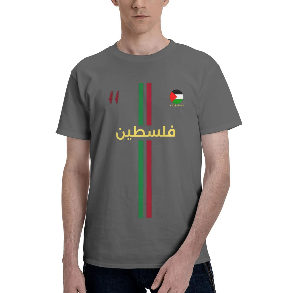 Palestine Football T Shirt Summer  Y2K Basic T-Shirts Pure Cotton Hip Hop Tee Shirt For Men Short Sleeve Custom DIY Top Tees