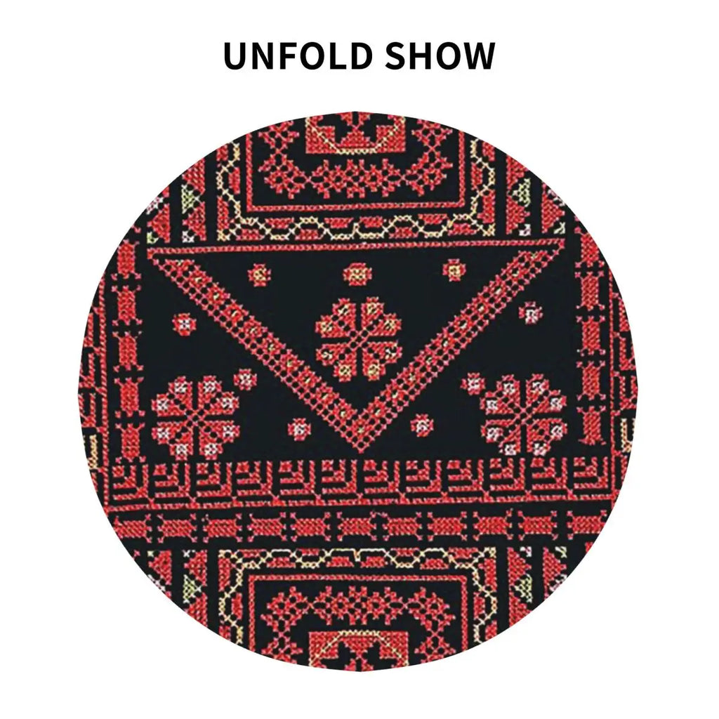 Three Flowers Palestinian Embroidery Waterproof Round Tablecloth Oilproof Table Cloth for Kitchen Events Dining Table Cover