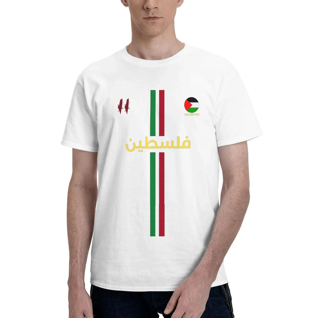 Palestine Football T Shirt Summer  Y2K Basic T-Shirts Pure Cotton Hip Hop Tee Shirt For Men Short Sleeve Custom DIY Top Tees