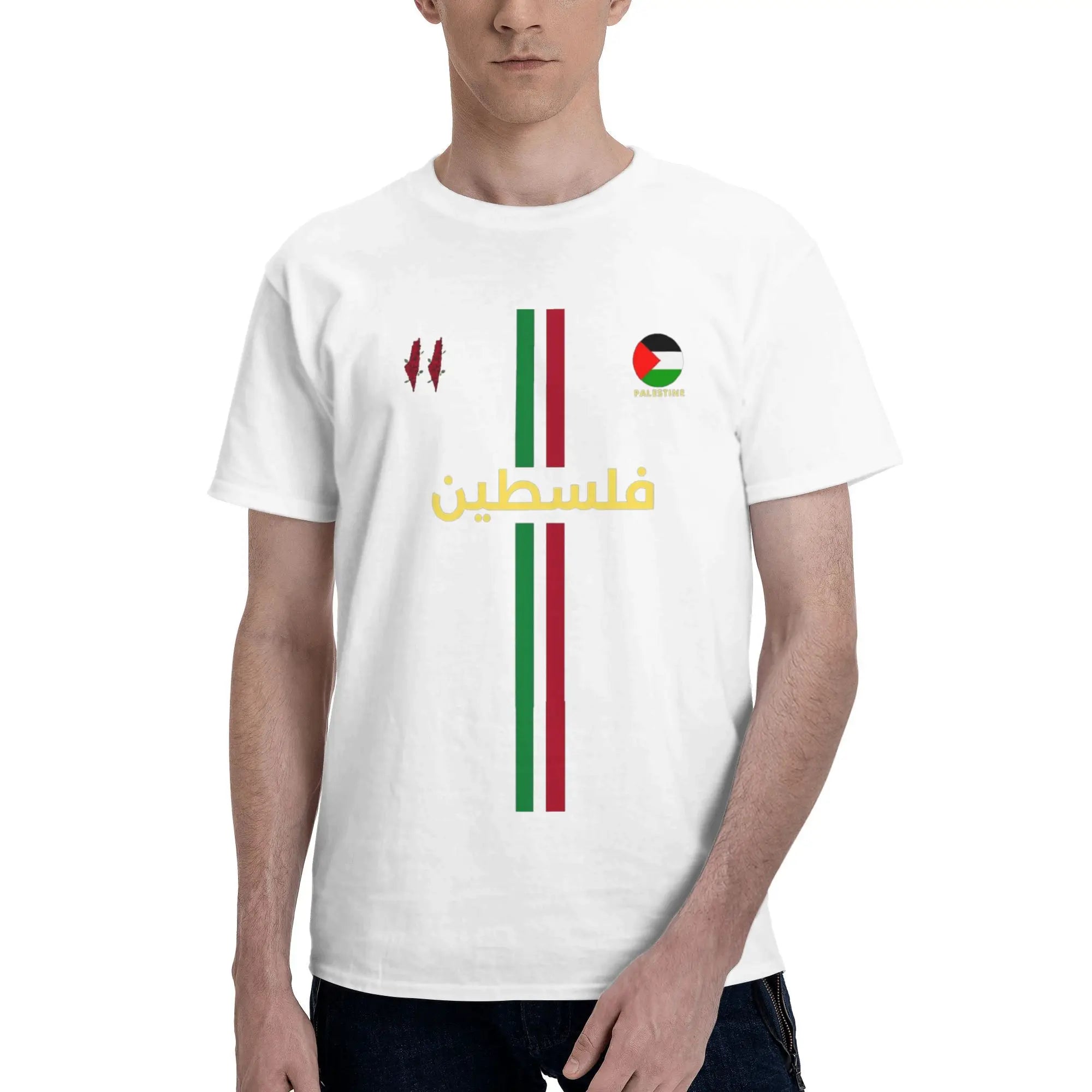 Palestine Football T Shirt Summer  Y2K Basic T-Shirts Pure Cotton Hip Hop Tee Shirt For Men Short Sleeve Custom DIY Top Tees