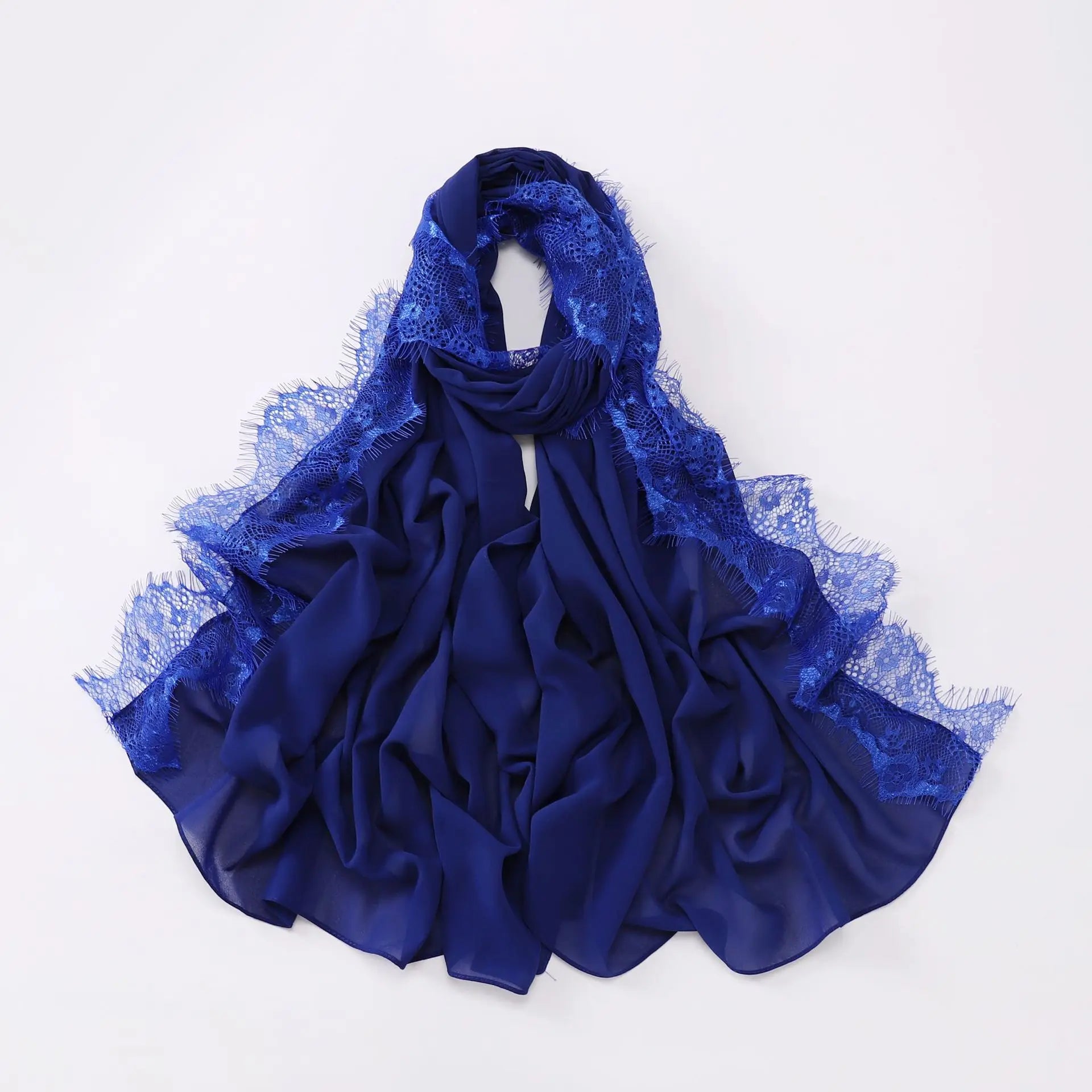 Luxury Lace Chiffon Hijabs Woman Muslim Scarf Shawls Solid Ladies Party Shawl Wraps Islamic Turban Female Headscarf Ramadan