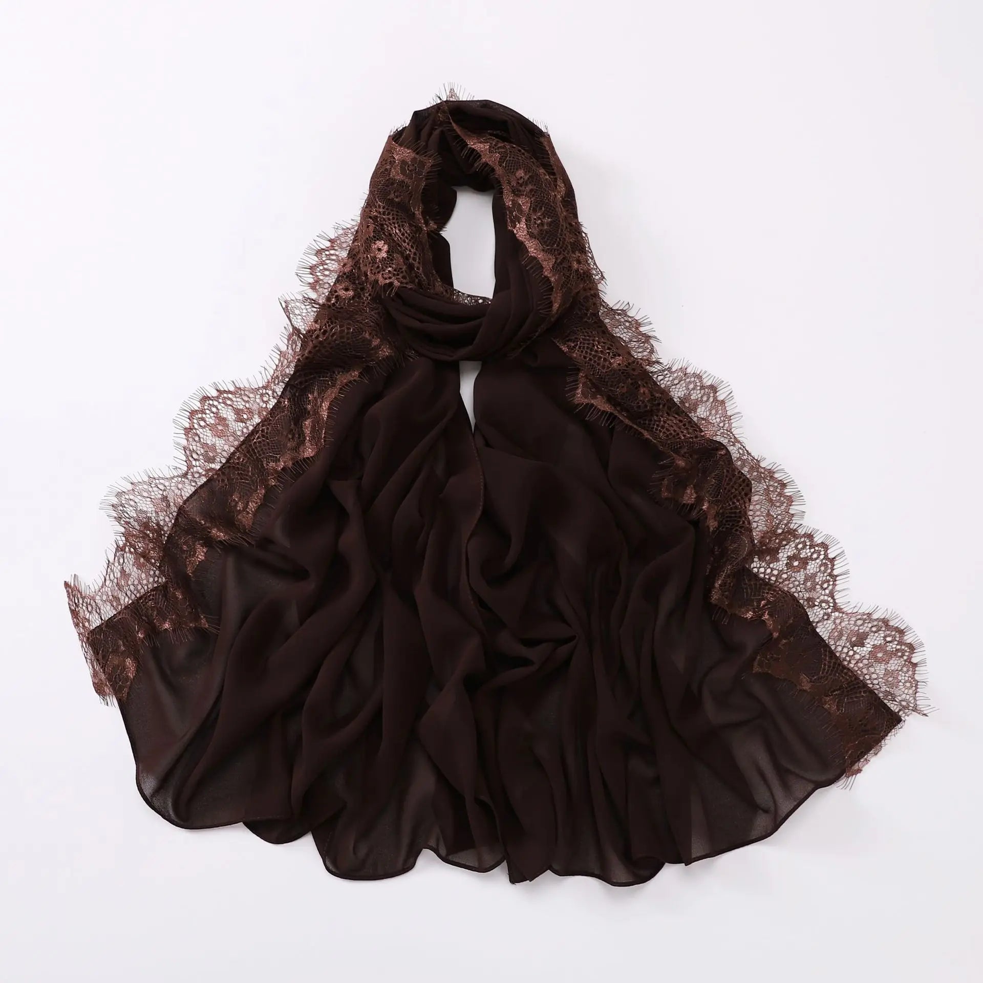 Luxury Lace Chiffon Hijabs Woman Muslim Scarf Shawls Solid Ladies Party Shawl Wraps Islamic Turban Female Headscarf Ramadan