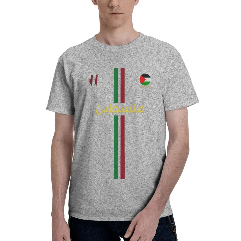 Palestine Football T Shirt Summer  Y2K Basic T-Shirts Pure Cotton Hip Hop Tee Shirt For Men Short Sleeve Custom DIY Top Tees