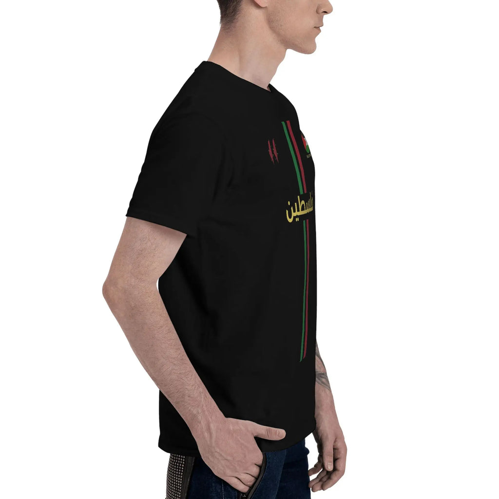 Palestine Football T Shirt Summer  Y2K Basic T-Shirts Pure Cotton Hip Hop Tee Shirt For Men Short Sleeve Custom DIY Top Tees