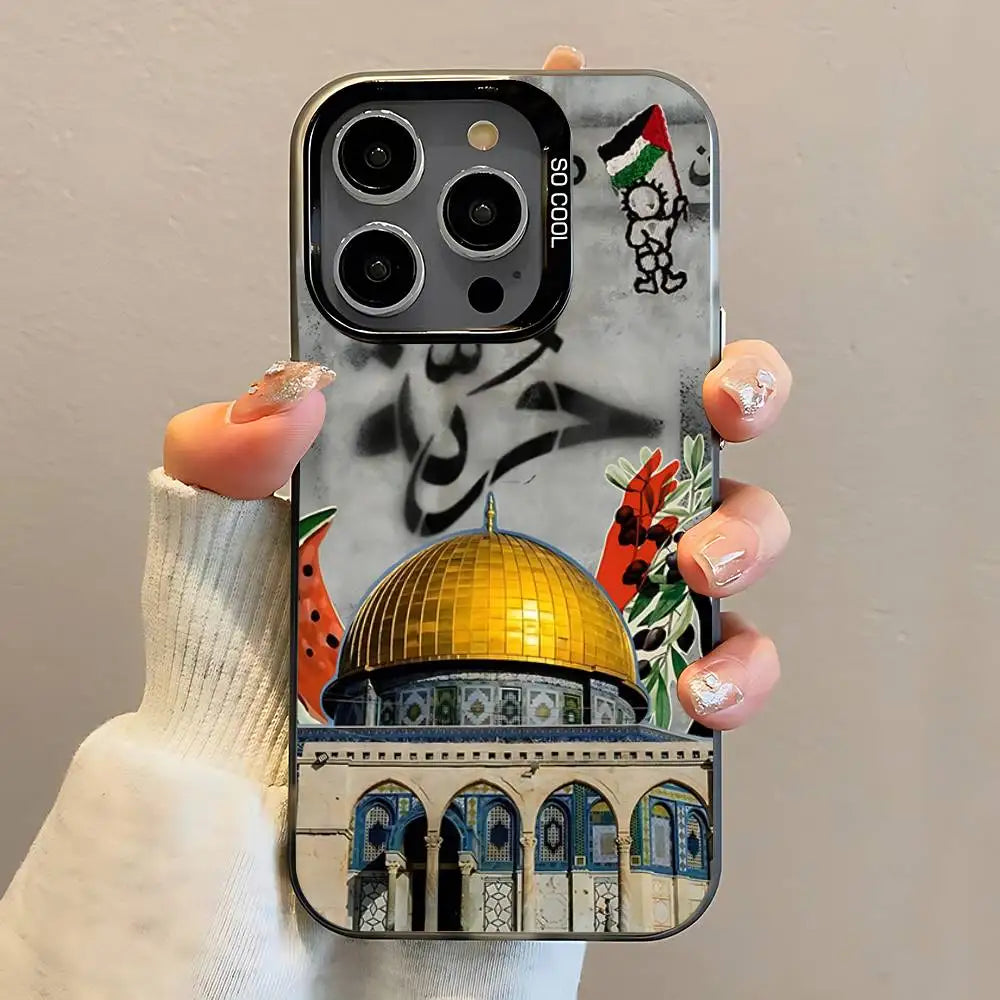 P-Palestines-F-Flag Map Phone Case For iPhone 16,15,14,13,12,11,Pro,Max,Plus,Mini,SE Anti Fall Black Matte Hard Bumper