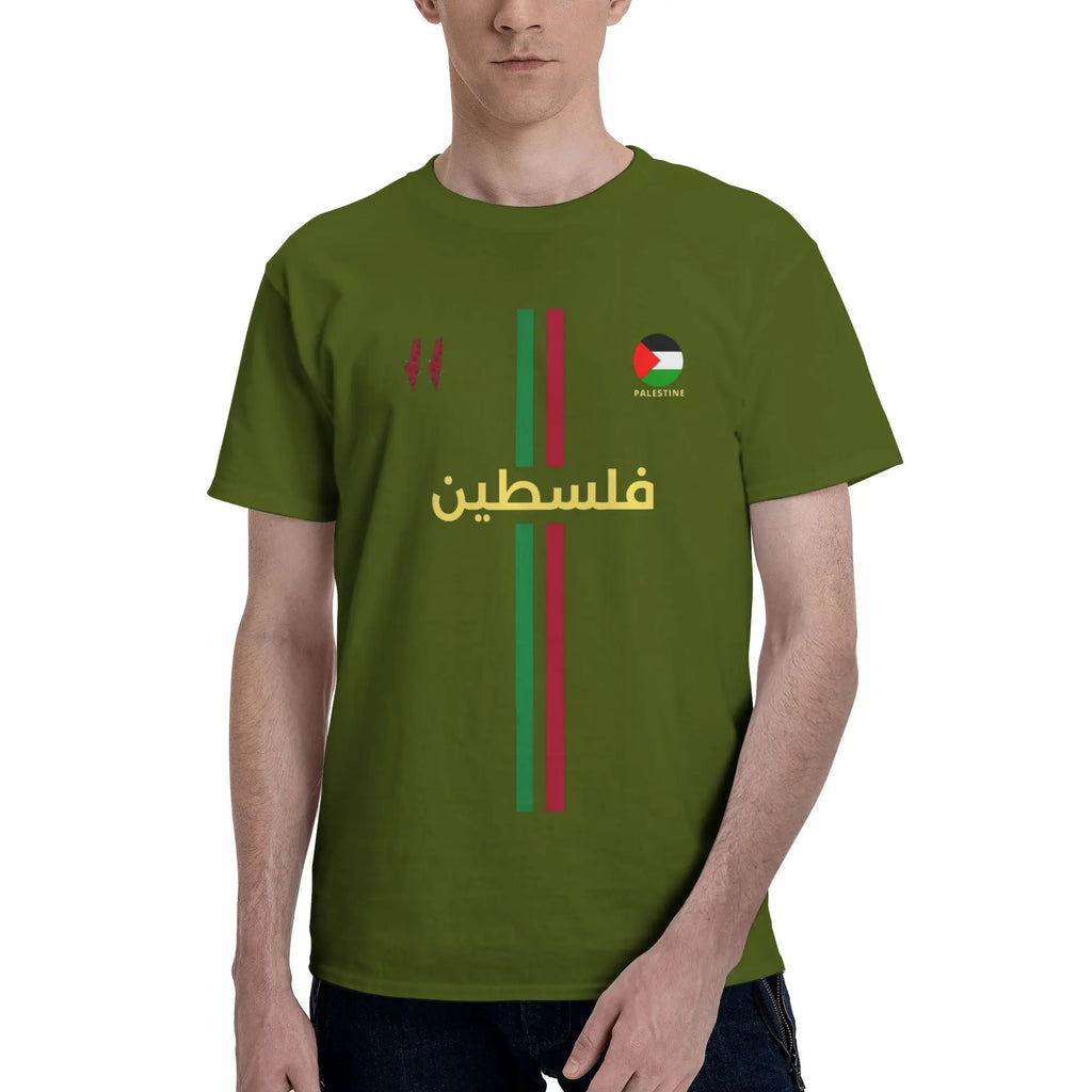 Palestine Football T Shirt Summer  Y2K Basic T-Shirts Pure Cotton Hip Hop Tee Shirt For Men Short Sleeve Custom DIY Top Tees